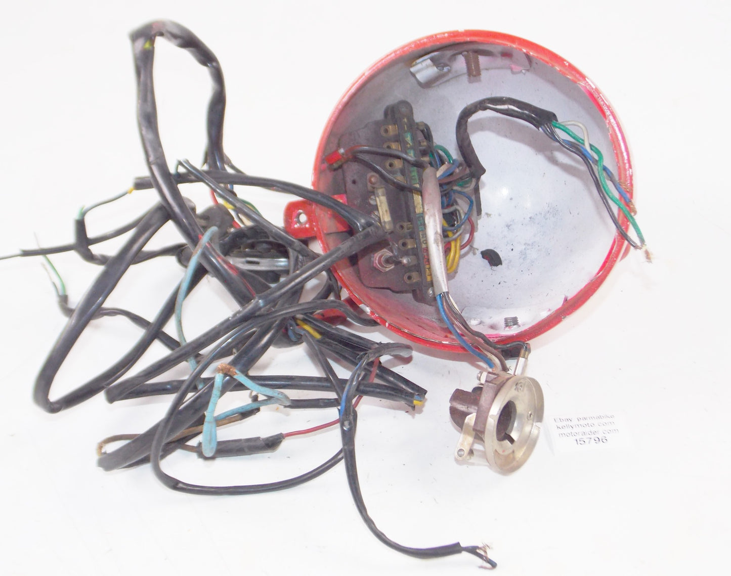 1959 GILERA GIUBILEO 98 HEADLIGHT SHELL+BULB SOCKET+SWITCH+ELECTRIC WIRE HARNESS - MotoRaider