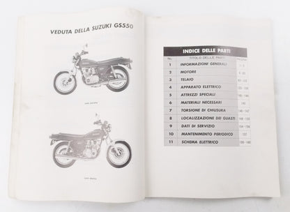 OEM SUZUKI 1977-1980 GS550 ASSISTANCE MANUAL SERVICE MAINTENANCE BOOK ITALIAN - MotoRaider