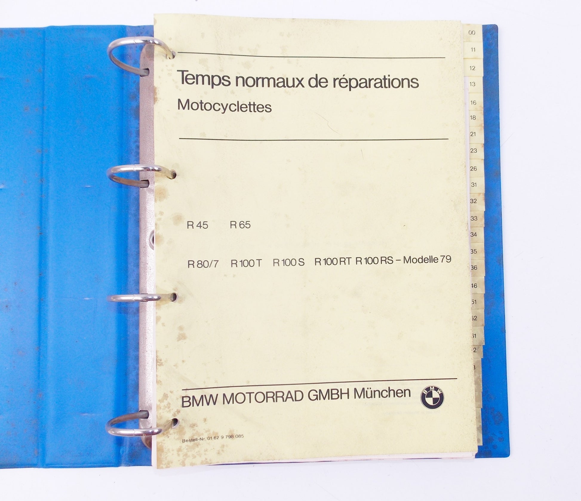 REPAIR TIME TABLES DEALER MANUAL BOOK BMW 1979 R45/65/80/100 FRENCH 01629798085 - MotoRaider