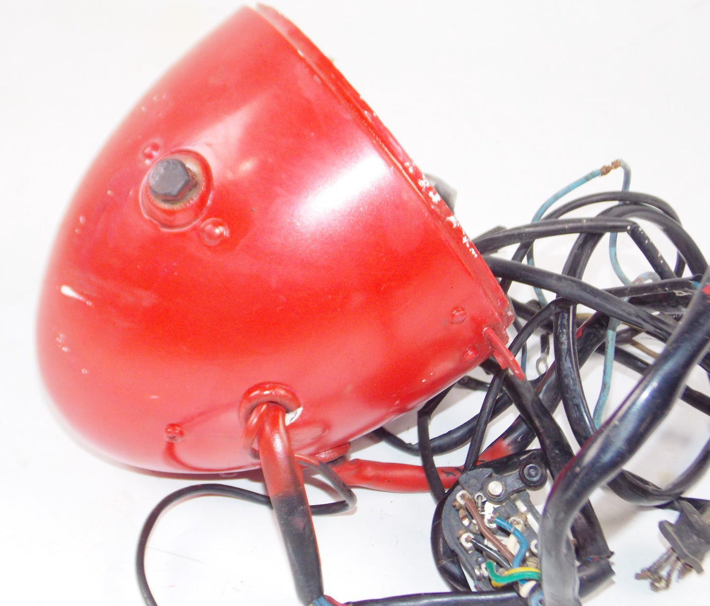 1959 GILERA GIUBILEO 98 HEADLIGHT SHELL+BULB SOCKET+SWITCH+ELECTRIC WIRE HARNESS - MotoRaider