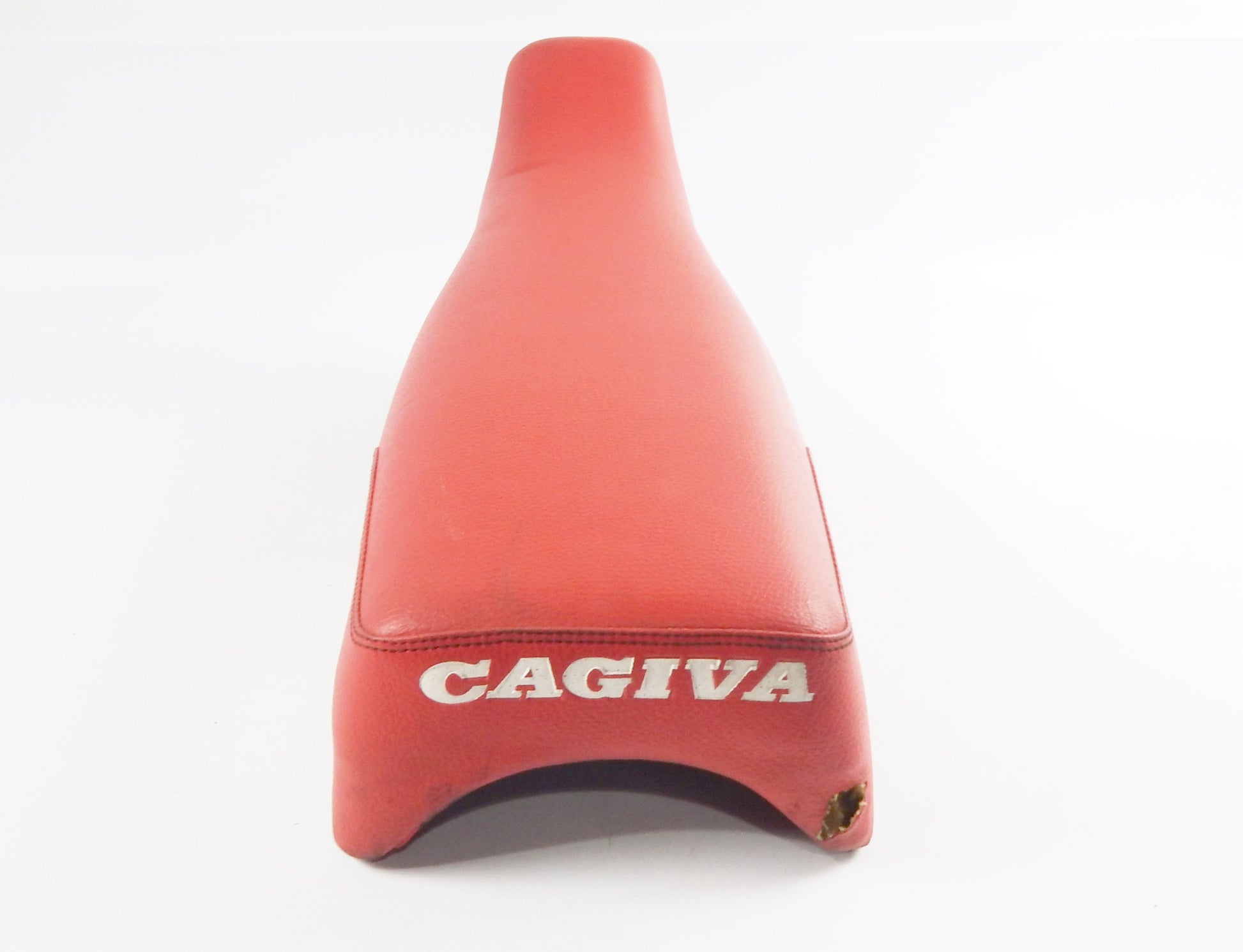 OEM CAGIVA ALA ROSSA CENTIN SADDLE SEAT RED L=22" W=11" VINTAGE TIALY - MotoRaider