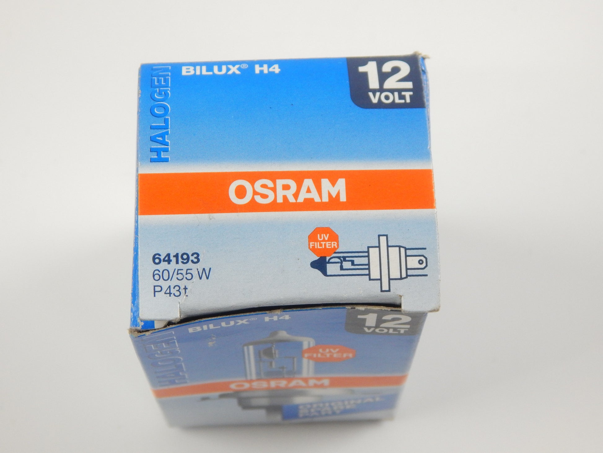 OSRAM BILUX H4 64193 HALOGEN HEADLIGHT BULB 12 VOLT 60/55W P43T CAR AMOTORCYCLE - MotoRaider