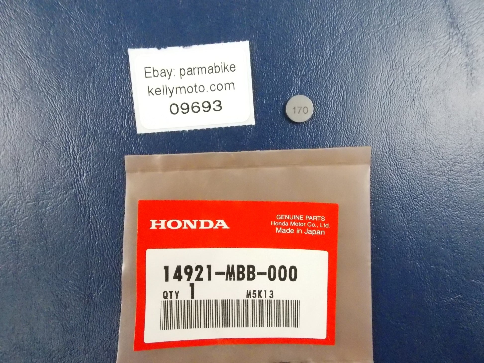 OEM HONDA 1998-2006 VTR1000 CAMSHFT - VALVE SHIM TAPPE "1.70" 14921-MBB-000 - MotoRaider