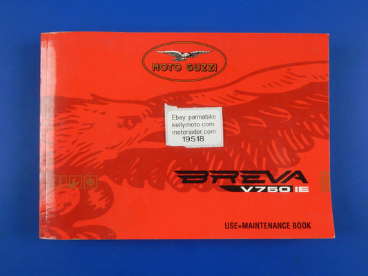 MOTO GUZZI BREVA V750 IE USE + MAINTENANCE MANUAL BOOK MULTI LANGUAGE VINTAGE - MotoRaider