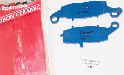 NOS BREMBO KAWASAKI CARBON CERAMIC FRONT WHELL PAIR DISC BRAKE PADS 07KA1907 - MotoRaider