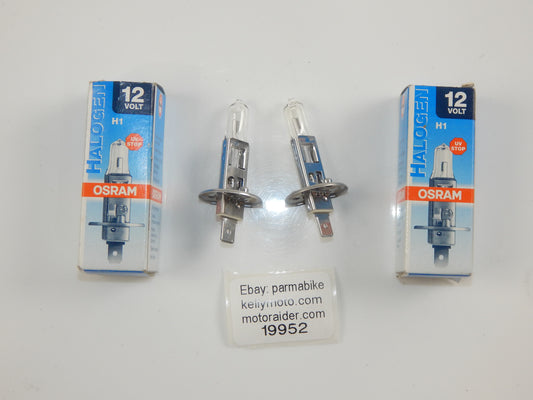 2 OSRAM H1 64150 HALOGEN HEADLIGHT BULB 12 VOLT 55W P14,5S MOTORCYCLE AUTOMOTIVE - MotoRaider