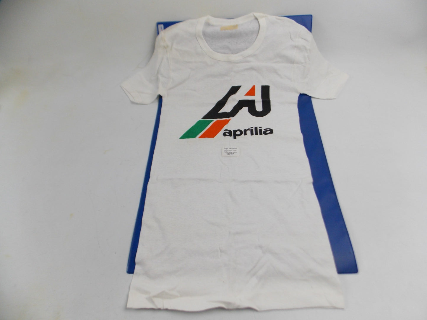 1980's APRILIA T-SHIRT WHITE COLOR SIZE M MOTOCROSS MOTO RC ETX RSV - MotoRaider