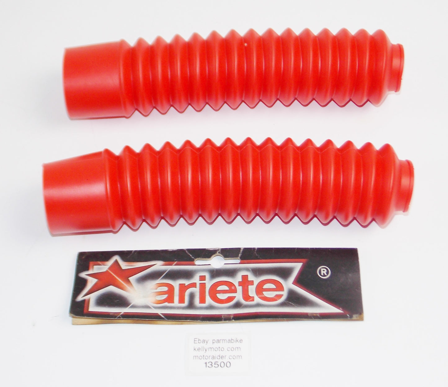 ARIETE 6962 FRONT FORK GAITERS DUST COVER RED APRILIA CAGIVA BETA YAMAHA MAICO - MotoRaider