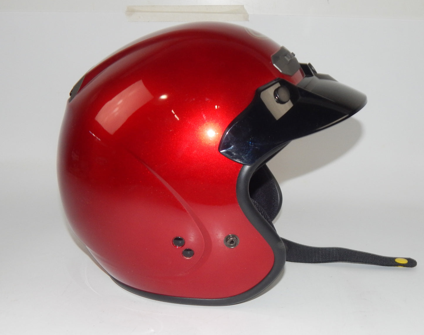 GMAX GM32S OPEN FACE MOTORCYCLE HELMET CANDY RED SIZE XS SMOKE VISOR SNOWMOBILE - MotoRaider