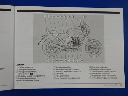 MOTO GUZZI BREVA V750 IE USE + MAINTENANCE MANUAL BOOK MULTI LANGUAGE VINTAGE - MotoRaider