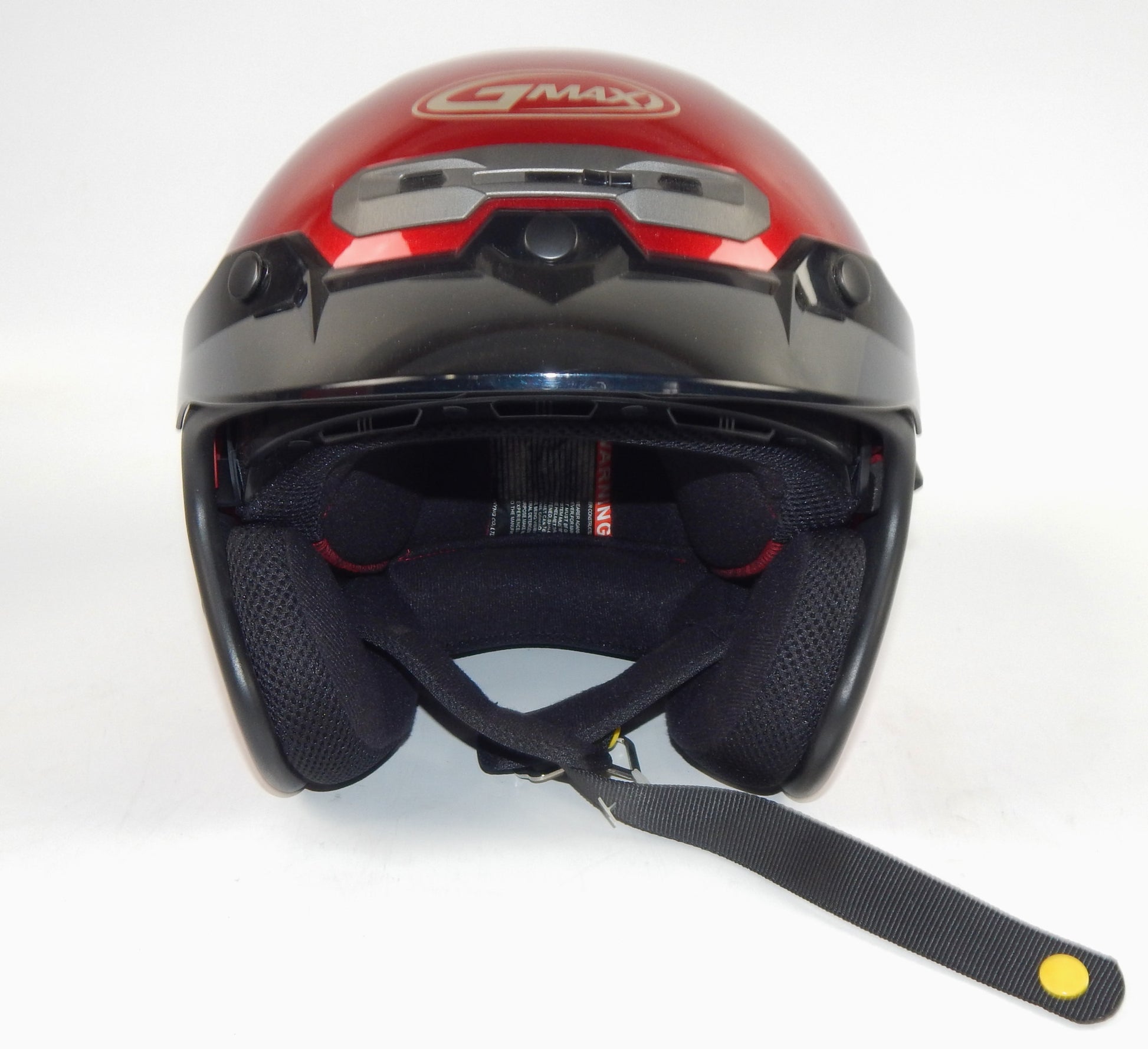 GMAX GM32S OPEN FACE MOTORCYCLE HELMET CANDY RED SIZE XS SMOKE VISOR SNOWMOBILE - MotoRaider