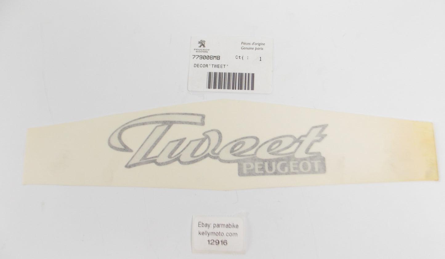 OEM PEUGEOT SCOOTER DECOR STICKER DECAL MARK "TWEET PEUGEOT" 779008M8 - MotoRaider