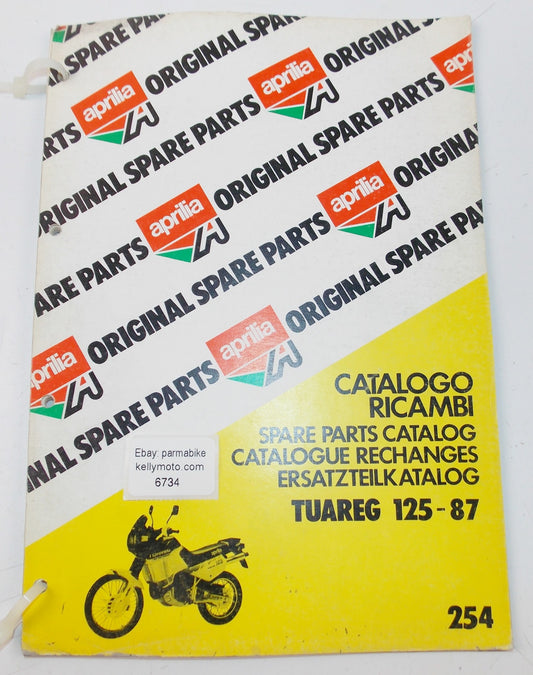 APRILIA 1987 TUAREG 125 SPARE PARTS CATALOG ENGLISH/FRENCH/GERMAN/SPANISH 254 - MotoRaider