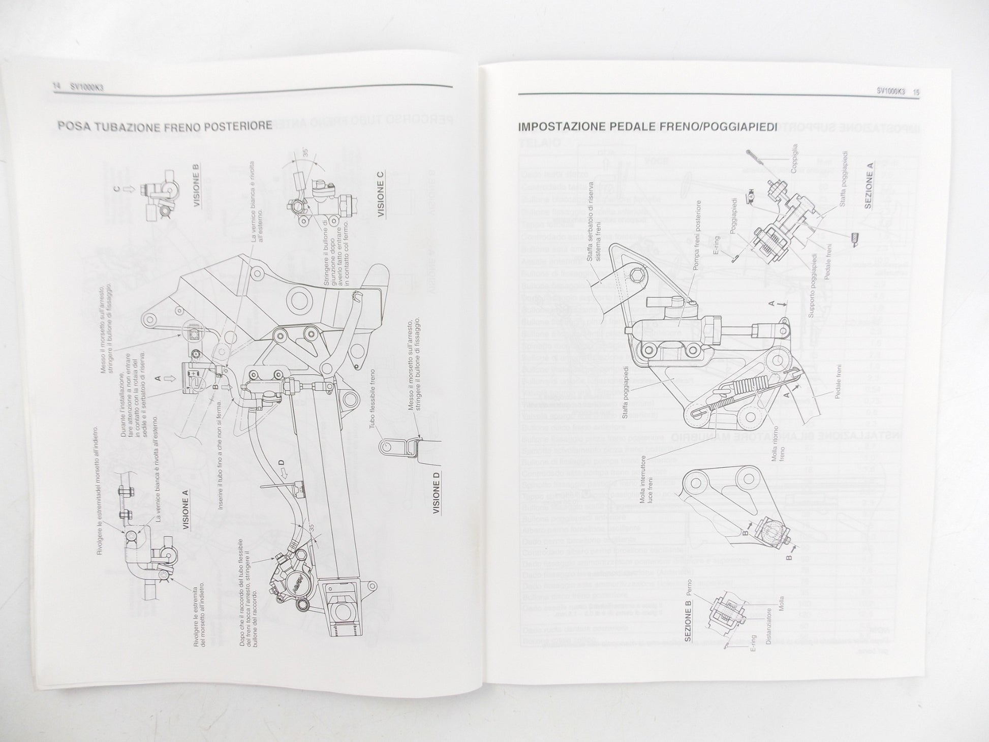 SUZUKI  SV1000 SUPPLEMENT SERVICE MANUAL BOOK CATALOG ITALIAN 99501-39540-01B - MotoRaider