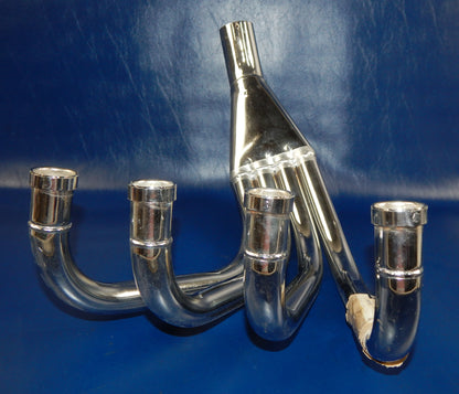 NOS MARVING CHROME 4 in 1 HEADER FRONT EXHAUST MUFFLER PIPE HONDA CBX400F H42C - MotoRaider