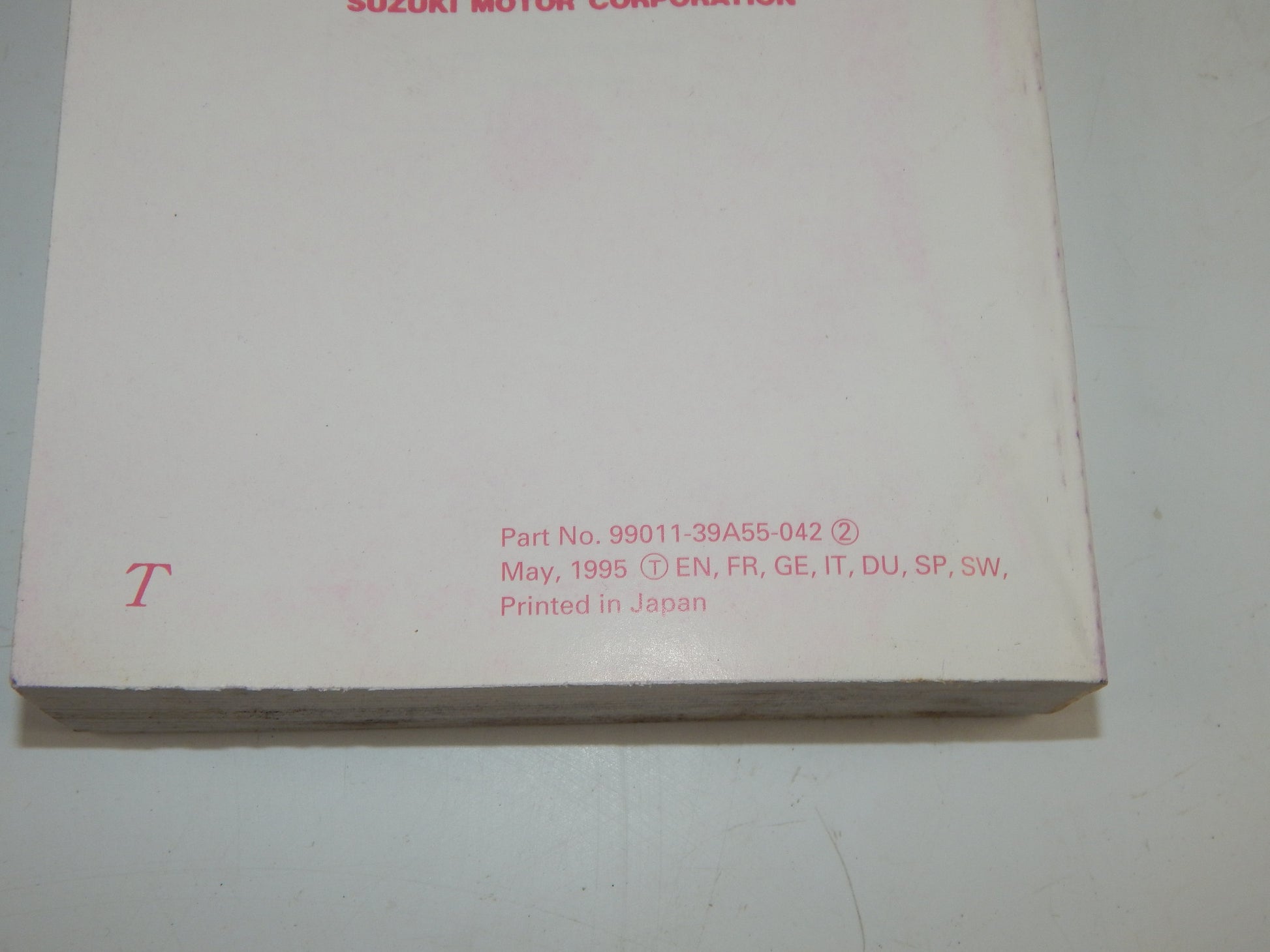 1995 SUZUKI VS800 / 600GL USER OWNER MANUAL BOOK 99011-39A55-042 MULTI LANGUAGE - MotoRaider