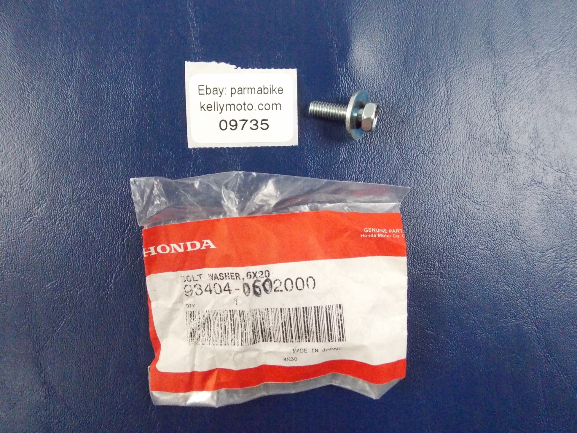 NOS OEM HONDA CRF230/CRF450/XR500R BOLT WASHER 6x20 93404-0602000 - MotoRaider