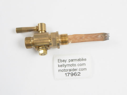 BRASS FUEL PETRO GASTANK PETCOCK VALVE HARLEY RICKMAN BSA TRIUMPH VINTAGE - MotoRaider