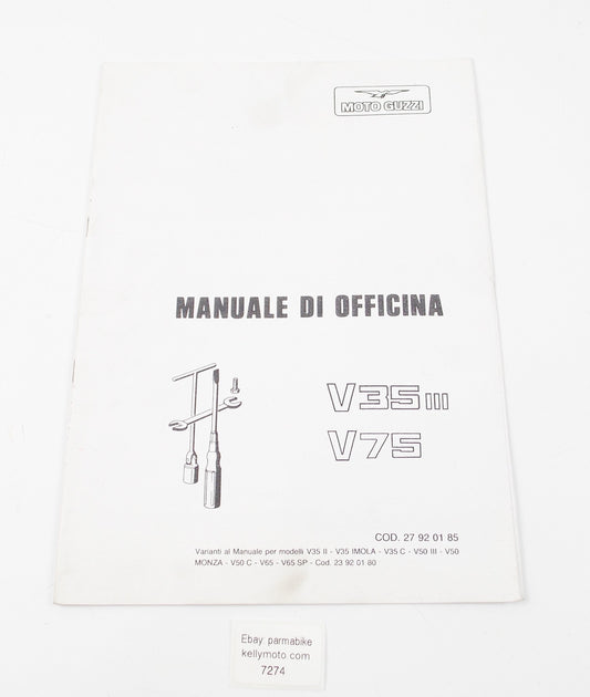 MOTO GUZZI V35 III/V75 WORKSHOP MANUAL REPAIR BOOK 27920185 - MotoRaider