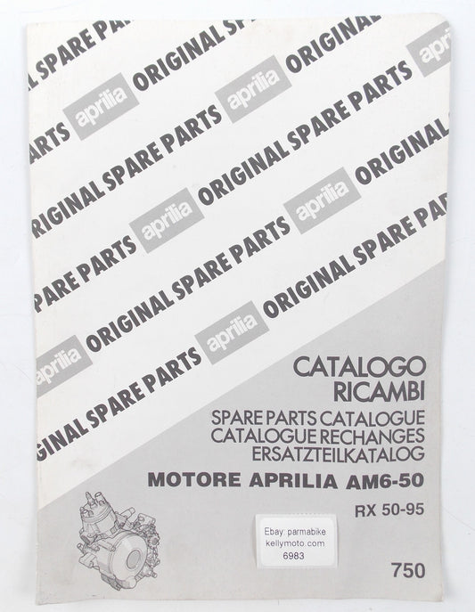 1995 APRILIA RX 50 SPARE PARTS CATALOG MANUAL BOOK 750 - MotoRaider