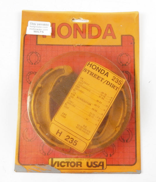 VICTOR USA HONDA 235 STREET/DIRT REAR WHEEL BRAKE SHOES CB CBX VTR SL XL CL - MotoRaider