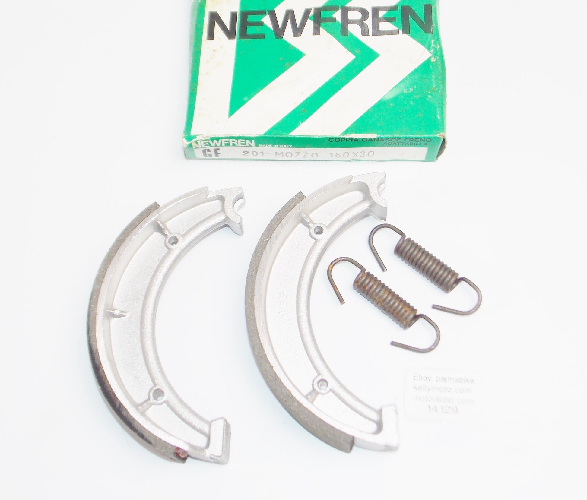 NEWFREN GF 201-HUB 160x30 1984 APRILIA 125 ETX REAR WHEEL BRAKE SHOES - MotoRaider