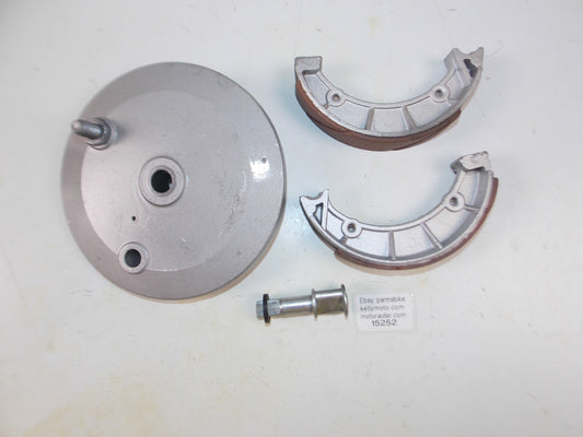 VINTAGE MOTORCYCLE GRIMECA FRONT WHEEL BRAKE PLATE+SHOES OD=160MM CAGIVA GILERA - MotoRaider