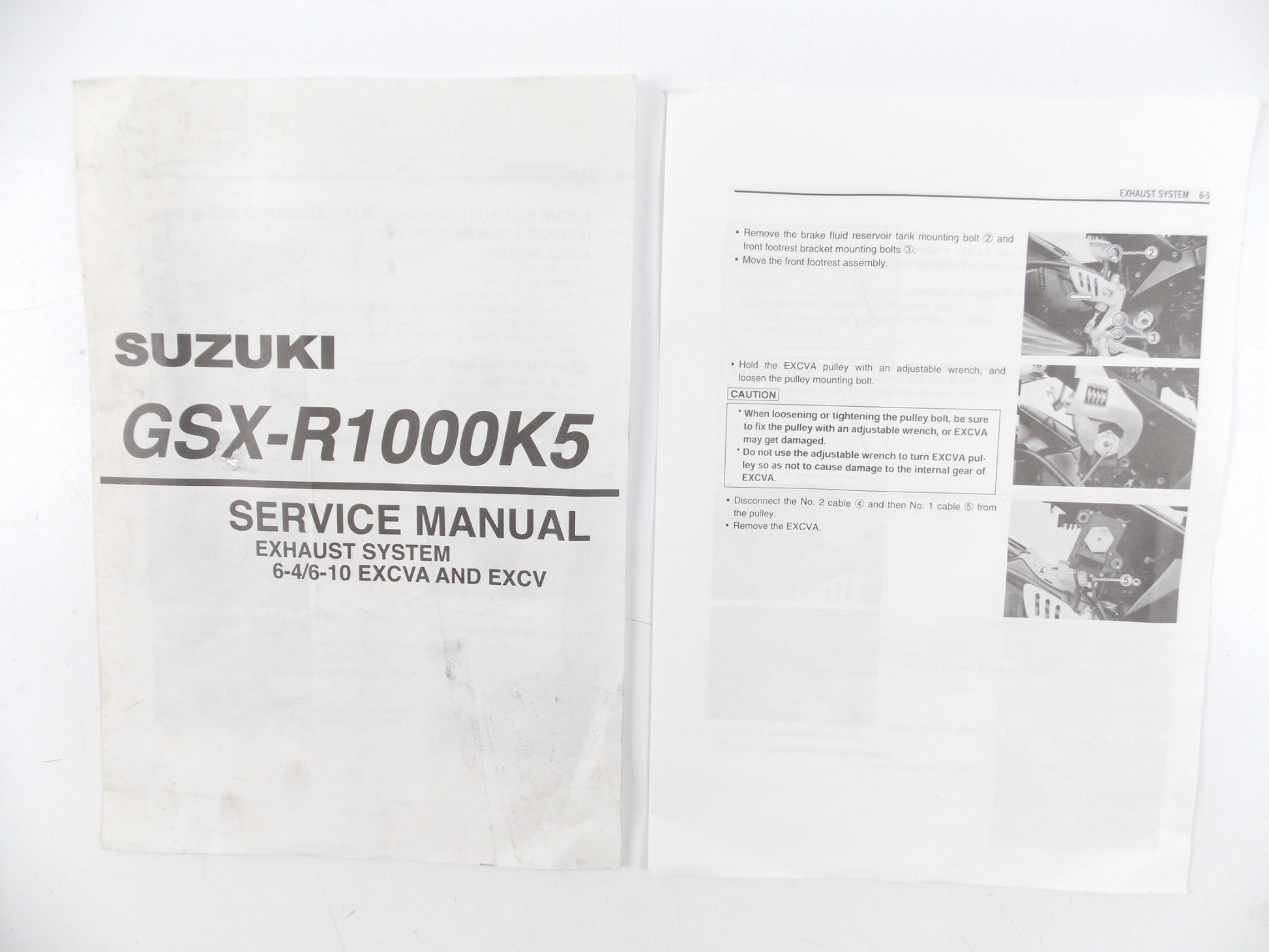 SUZUKI GSX-R100K5 SERVICE MANUAL BOOK EXHAUST SYSTEM 6-4/6-10 EXCVA EXCV - MotoRaider