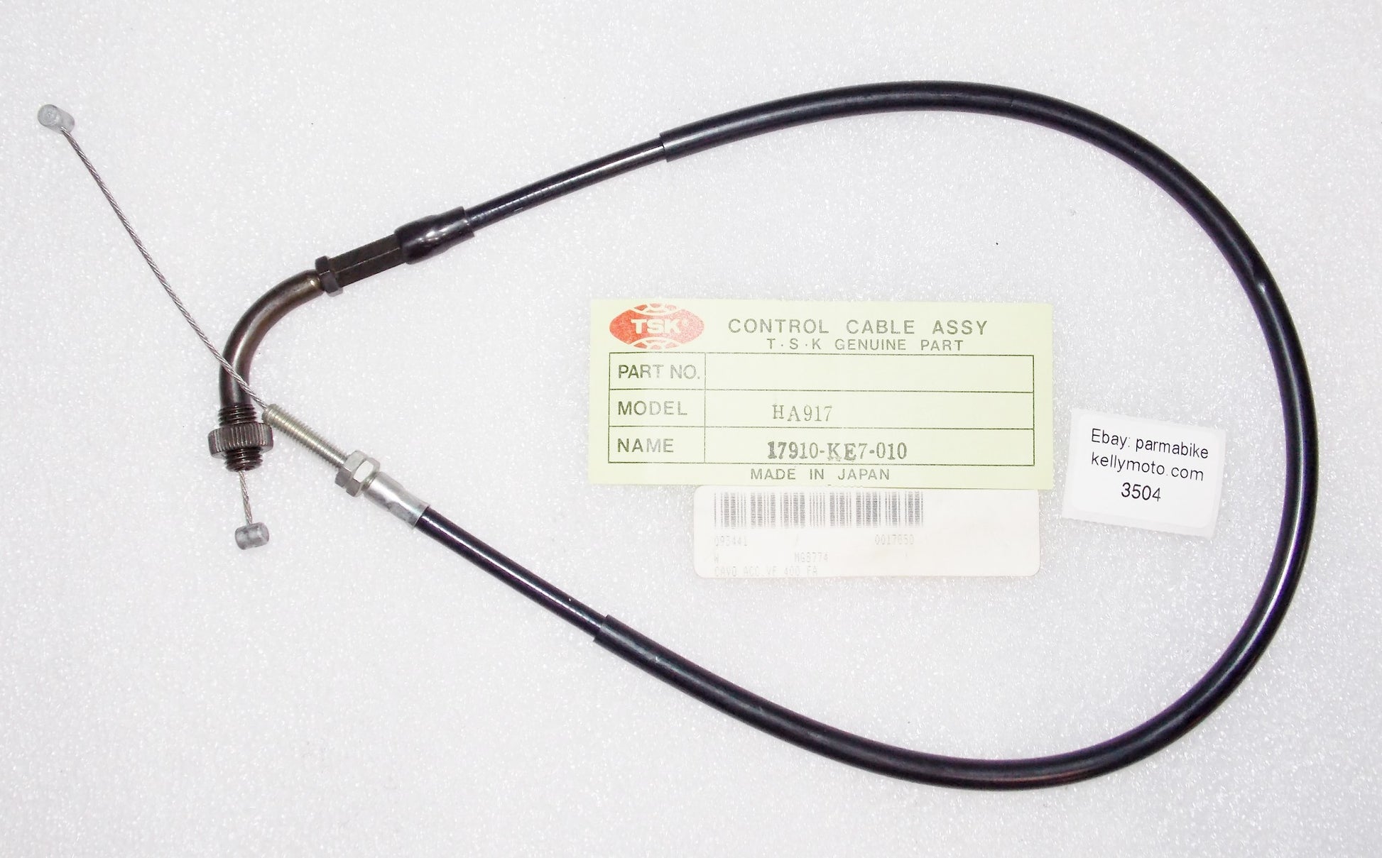 NOS 1992-1995 HONDA CBR900 THROTTLE CABLE TSK 17910-KE7-010 - MotoRaider