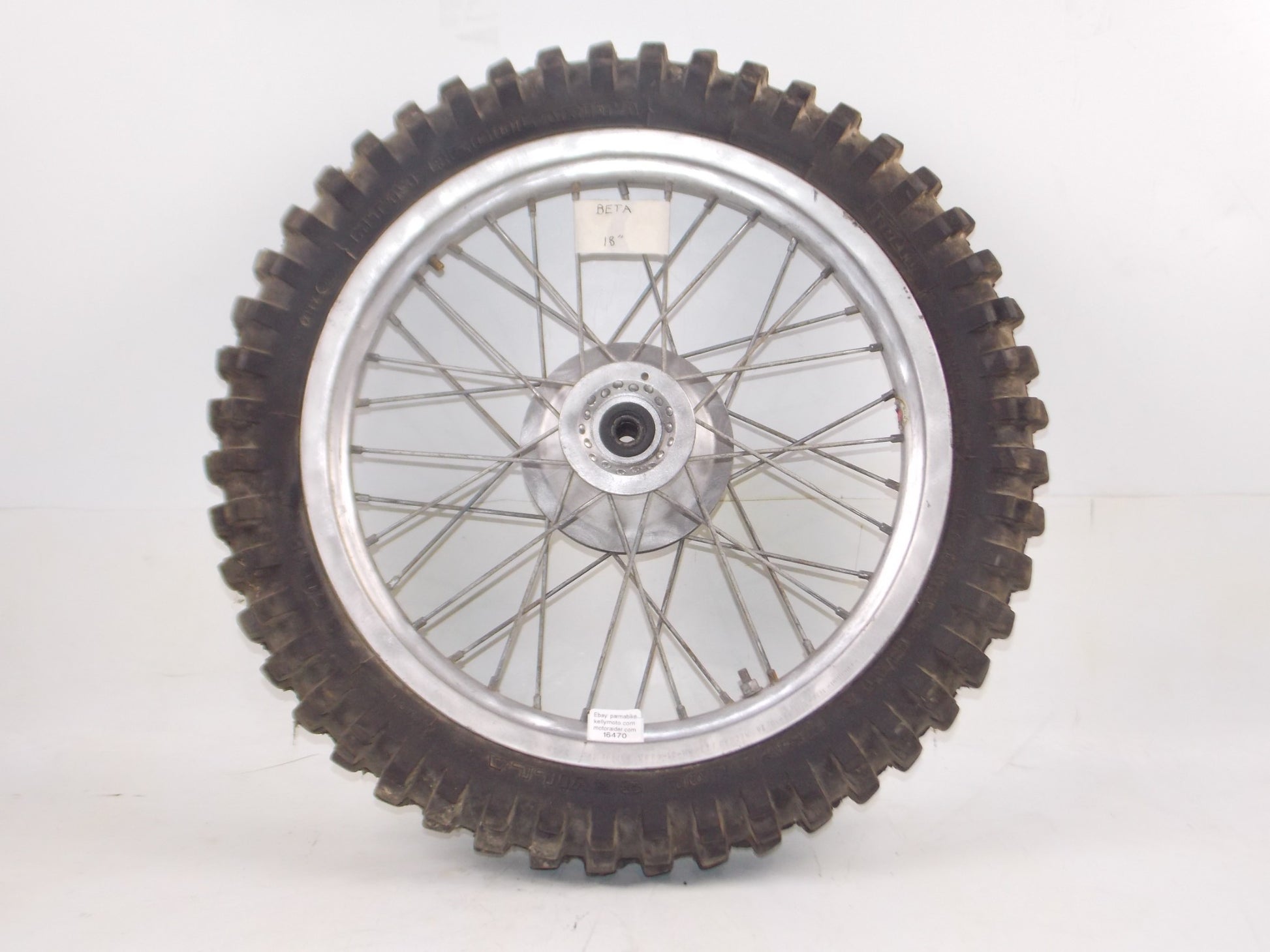 18" REAR WHEEL TIRE RIM HUB SPOKES BETA APRILIA GILERA CAGIVA VINTAGE ITALY - MotoRaider