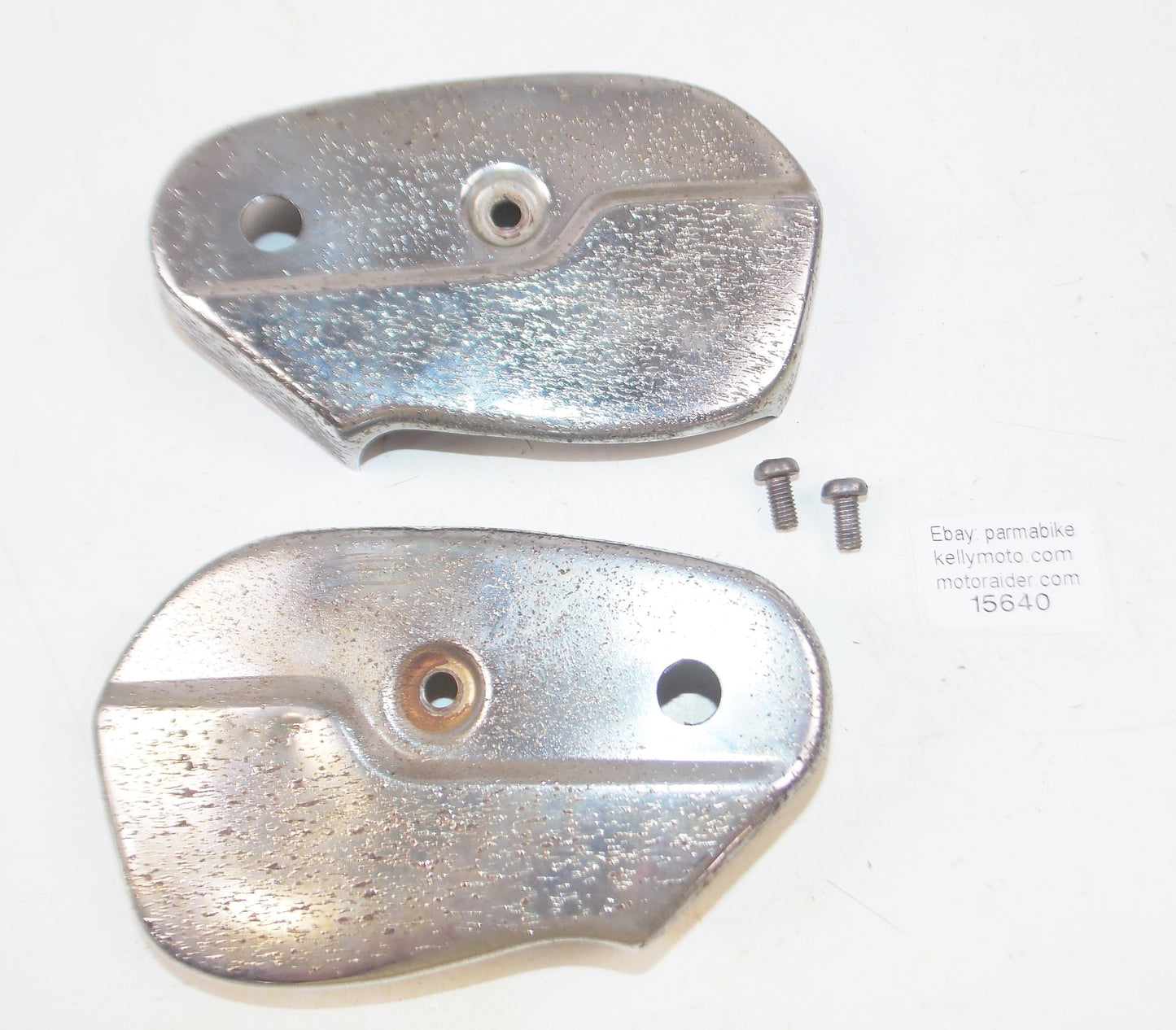 1950 HONDA CA 150 DREAM LEFT RIGHT LOWER FRONT FORK COVERS PANELS + BOLTS - MotoRaider