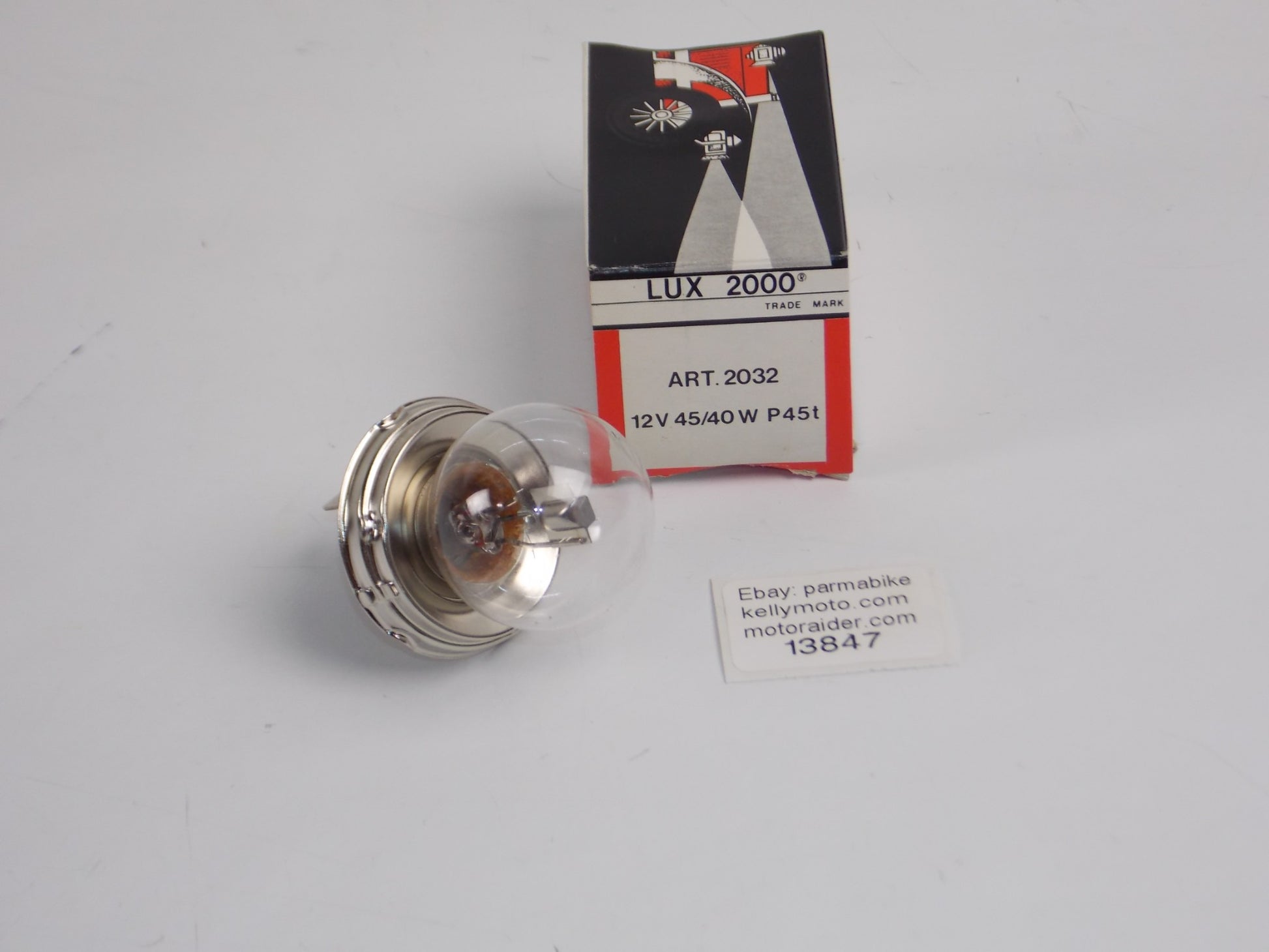 SPHERE LIGHT BULB  LUX 2000 2032 12V 40/45W BASE P45T ASIMETRICA MOTORCYCLE CARS - MotoRaider