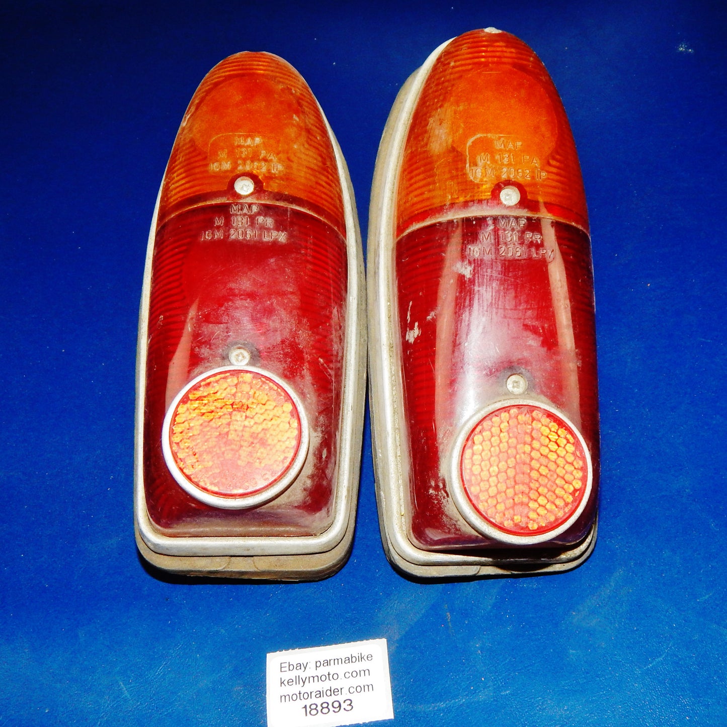 1950's REAR TAIL LIGHT MAP RIGHT LEFT FIAT LANCIA ALFA VINTAGE ITALY GIARDINIERA - MotoRaider