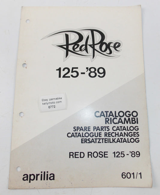 1989 APRILIA RED ROSE 125 SPARE PARTS CATALOG SUPPLEMENT MANUAL BOOK 601/1 - MotoRaider