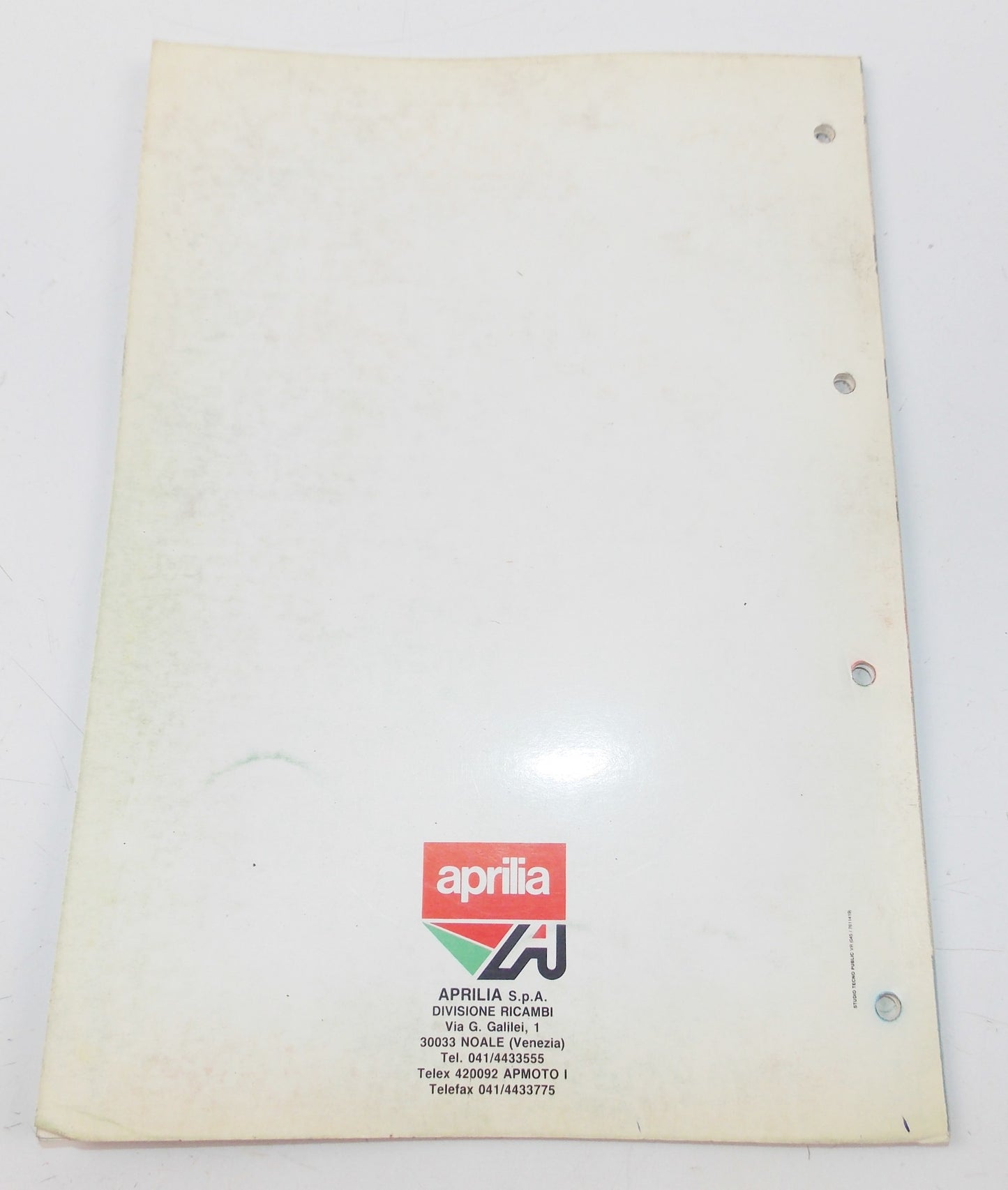 1989 APRILIA RX125 FRAME ENGINE CHASSIS MOTOR SPARE PART CATALOG MANUAL BOOK 101 - MotoRaider