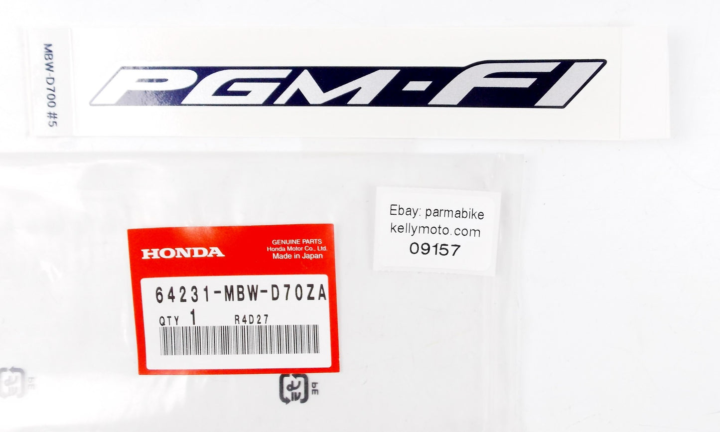 OEM 2001-02 HONDA CBR600 PGM-FI STICKER EMBLEM UPPER COWL TYPE 5 64231-MBW-D70ZA - MotoRaider