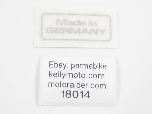 MADE IN GERMANY TANK STICKER EMBLEM DECAL SIZE 2x1" SACHS HERCULES DKW MAICO NSU - MotoRaider