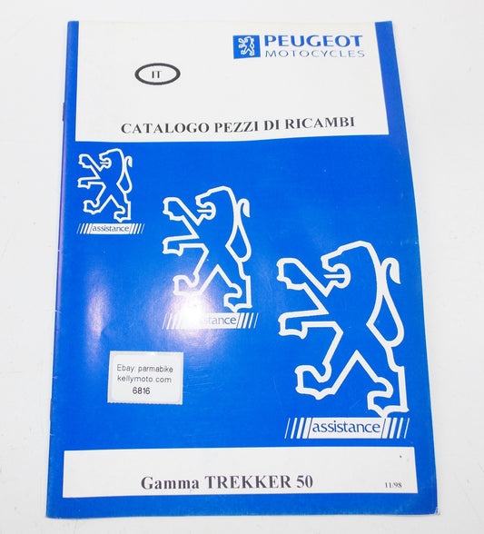 11/1998 PEUGEOT SCOOTER TREEKER 50 PARTS CATALOG MANUAL BOOK ITALIAN - MotoRaider