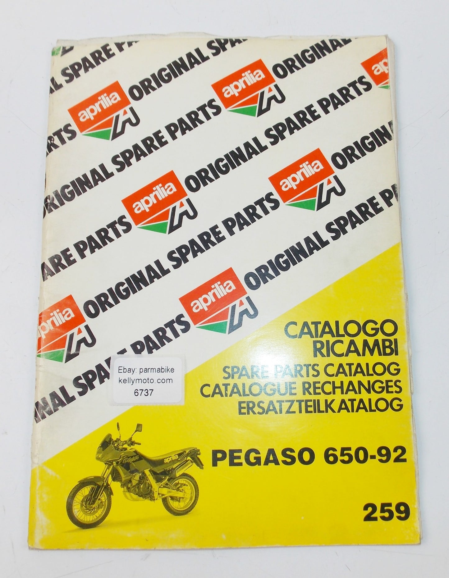 APRILIA 1992 PEGASO 650 SPARE PARTS BOOK MANUAL ENGLISH/FRENCH/GERMAN/SPANISH - MotoRaider