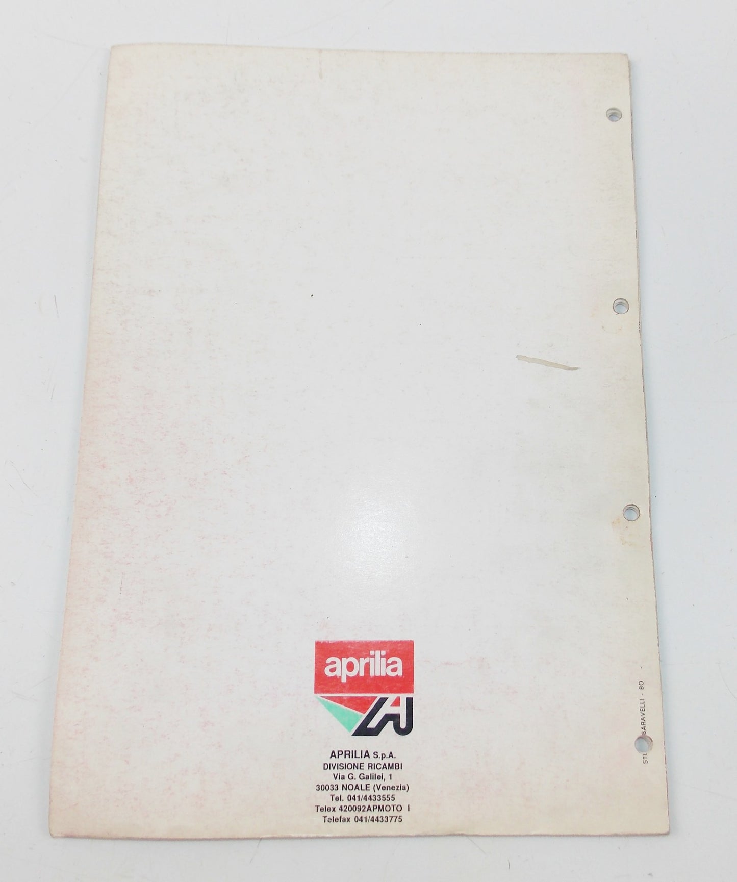 1990 APRILIA RED ROSE 125 SPARE PARTS CATALOG MANUAL BOOK 605 - MotoRaider