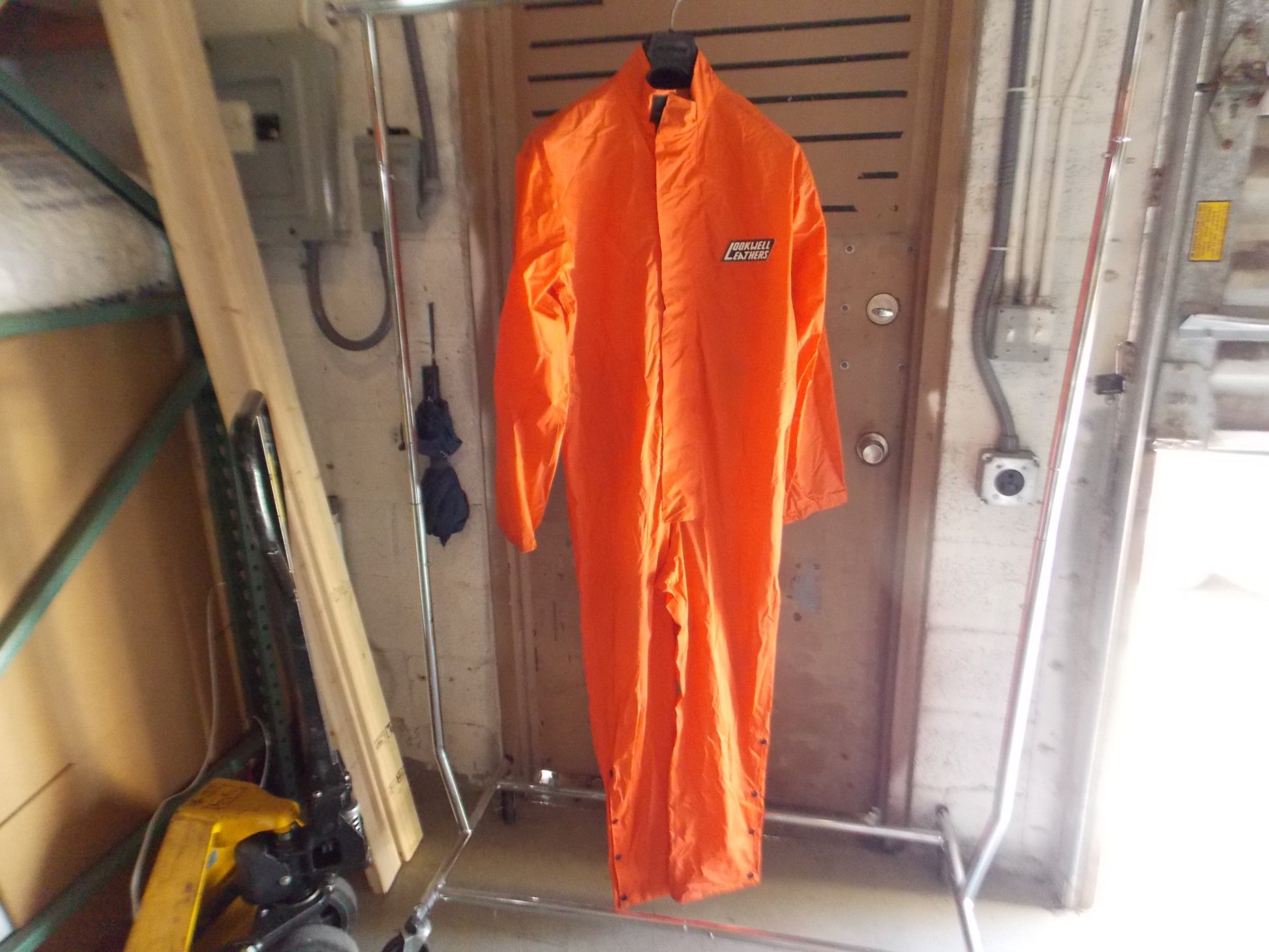 1990's LOOKWELL WATERPROOF MOTORCYCLE RAIN SUITE ORANGE SMALL L=60" W=21" BMW - MotoRaider