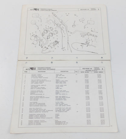 1990 APRILIA RED ROSE 125 SPARE PARTS CATALOG MANUAL BOOK 605 - MotoRaider