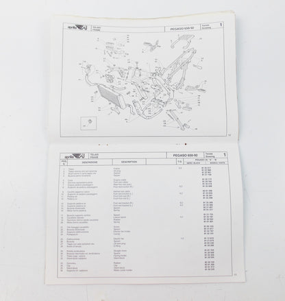 APRILIA 1992 PEGASO 650 SPARE PARTS BOOK MANUAL ENGLISH/FRENCH/GERMAN/SPANISH - MotoRaider