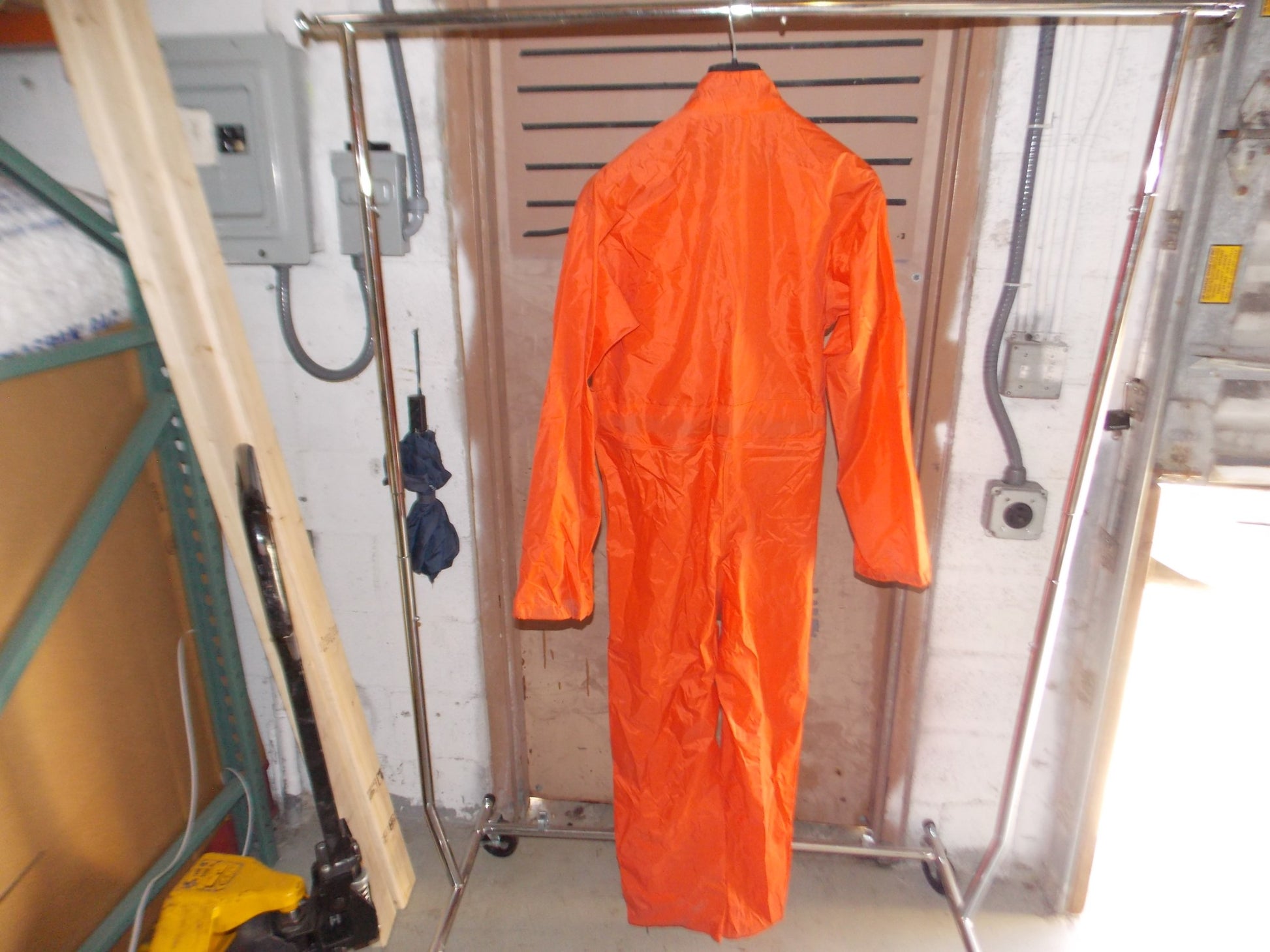 1990's LOOKWELL WATERPROOF MOTORCYCLE RAIN SUITE ORANGE SMALL L=60" W=21" BMW - MotoRaider