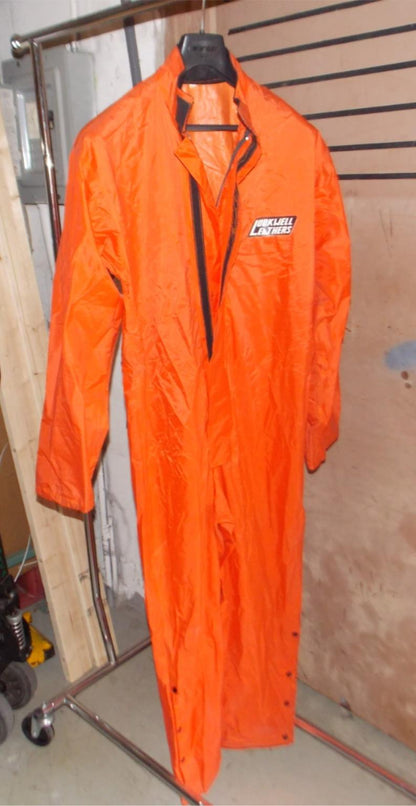 1990's LOOKWELL WATERPROOF MOTORCYCLE RAIN SUITE ORANGE SMALL L=60" W=21" BMW - MotoRaider