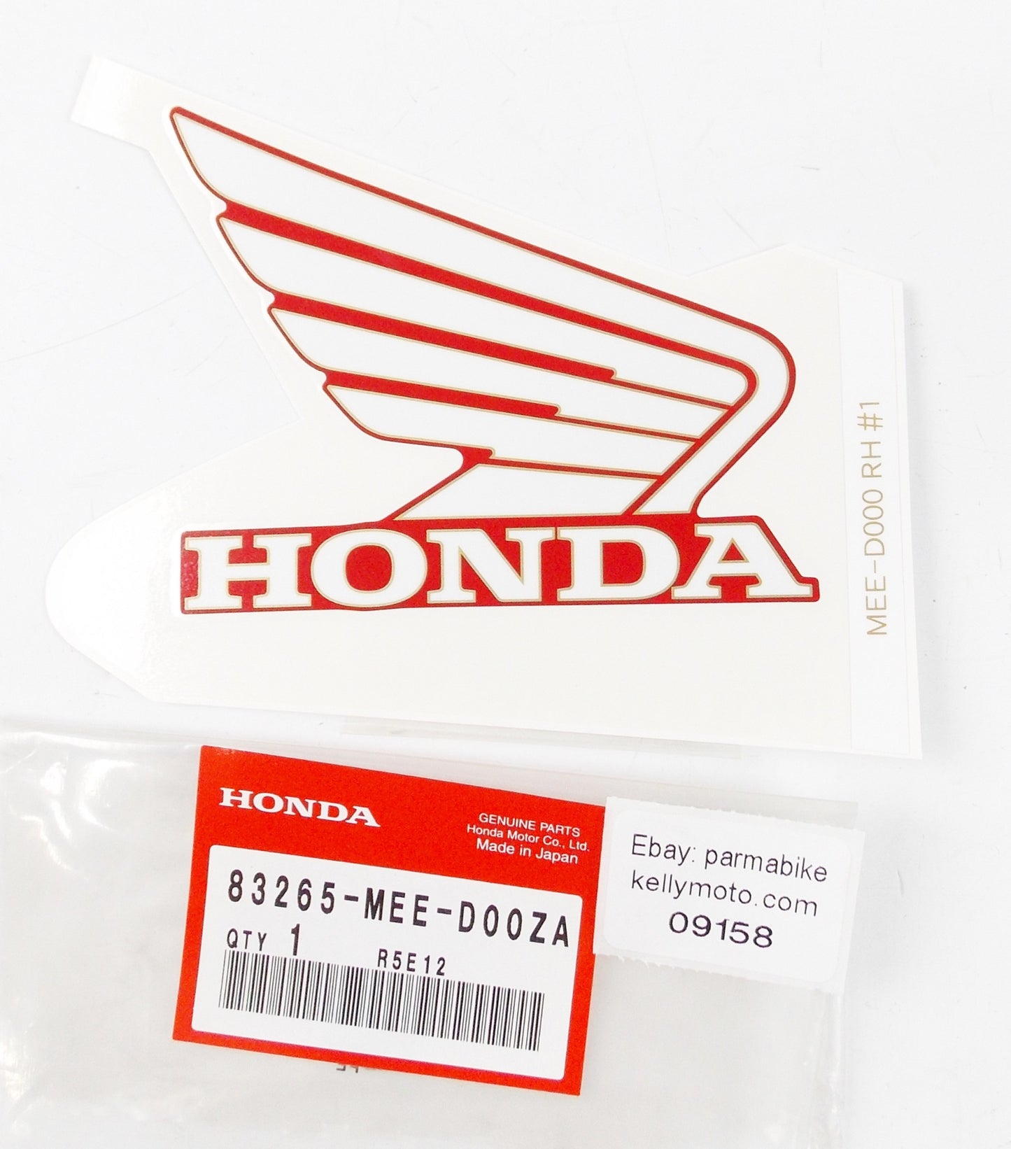 NOS OEM 2005 HONDA CBR600 WING EMBLEM STICKER LOGO TYPE 1  83265-MEE-D00ZA - MotoRaider