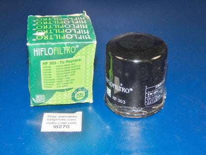 HIFLO HF-303 ENGINE OIL FILTER HONDA KAWASAKI YAMAHA POLARIS MOTORCYCLE SNOWMOBI - MotoRaider