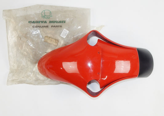 OEM DUCATI CAGIVA ALAZURRA 1985-87 FRONT RED MUDGUARD FIBERGLASS FENDER VINTAGE - MotoRaider