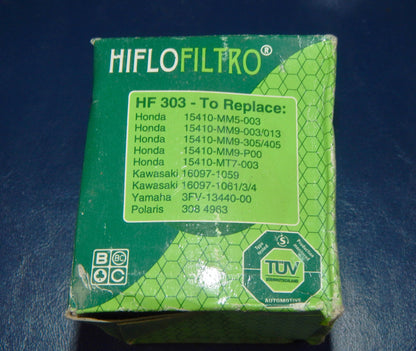 HIFLO HF-303 ENGINE OIL FILTER HONDA KAWASAKI YAMAHA POLARIS MOTORCYCLE SNOWMOBI - MotoRaider