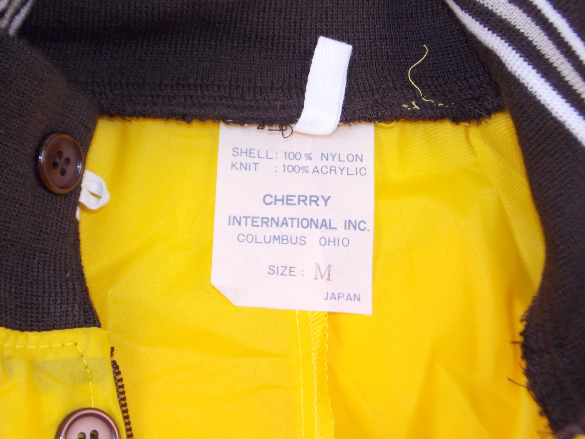 CHERRY INTERNATIONAL YELLOW MOTORCYCLE RIDING JACKET M NYLON WIND BREAKER HONDA - MotoRaider